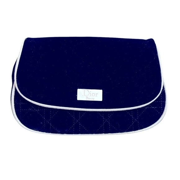 Dior Cannage blue velvet Parfums cosmetic bag - Picture 1 of 6
